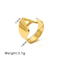 Detailed top view of 18K gold plated letter A open ring showing weight and dimensions - Letter A