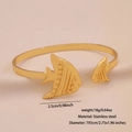 Goldenes Fisch-Armband aus poliertem Edelstahl mit offener C-Form und Meeresmotiven - 1# Tropischer Fisch