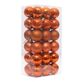 Orange Christmas ball ornaments set with matte glitter and glossy textures in 4cm size - 4cm/36pcs / Bronze