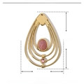 Detailed size specifications of the waterdrop stainless steel pendant with pink stone - YE447-1 Teardrop Gold Pink Stone