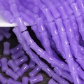 DIY purple bamboo segment beads for jewelry making with polished glass finish - 6x12mm Purple (1Pc)