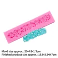 Rosa Silikonform mit Perlenrand-Spitze für Fondant-Kuchendeko und Bastelarbeiten aus Harz - Rosa