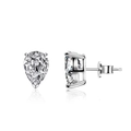 Eleganti orecchini a lobo a goccia in argento sterling S925 con pietre brillanti - Zirconia Bianca