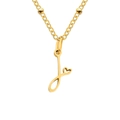Gold-plated stainless steel necklace with letter J pendant and cutout heart detail - Letter J / Gold