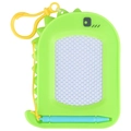 Mini green dinosaur magnetic drawing board for kids with yellow clip and blue stylus - Dinosaur Solid Green Board
