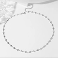 Elegante Herz-Gliederkette aus silbernem Edelstahl mit verstellbarem Karabinerverschluss - Silber