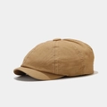 Casquette gavroche en coton kaki de style japonais minimaliste avec doubles coutures - Taille unique / Kaki