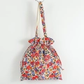 Sac fourre-tout en toile à imprimé fleuri avec cordon de serrage et bretelles vintage - 34*38cm / Fleurs Colorées