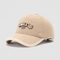 Kids warm beige wool baseball cap with bear patch and braided rope brim detail - 50cm 1-3 Years / Hello Bear - Khaki