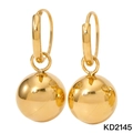 Orecchini a sfera dorata lucida in acciaio inossidabile, modello KD2145 - Stile Sfera Dorata (KD2145)