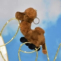 Cute realistic brown camel plush keychain and bag charm for backpack accessory decoration - Height 15cm / Dark Brown