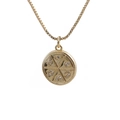 Gouden munt hanger ketting met hemelse ster, maan en oog symbolen met kleine kristallen - 0358 Multi-symbool Hemelse Schijf