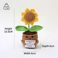 Handgefertigte gehäkelte Sonnenblume im Topf mit Gesicht und Motivationskarte - Sonnenblume Topfpflanze (0.6cm Augen)