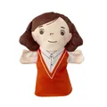 Cartoon girl hand puppet in orange sweater for interactive storytelling play - 25cm Half-body Mom