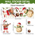 Summer Christmas wall stickers set featuring Santa with guitar and a beach snowman - Hawaiian Santa and Sand Snowman (UV24Y12706T_R)