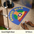 Tappetino da bagno a semicerchio in terra di diatomee con carino Snooze Bear blu - 40*60cm / Orso Buonanotte