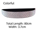 Elastischer mehrfarbiger Strassgürtel mit funkelnden Kristallen 3,7 cm breit - Stil G Mehrfarbig Lang 80cm