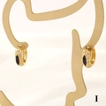 Detailansicht der 18K vergoldeten Ohrringe mit schwarzer Emaille und Zirkonia-Besatz - Schwarz