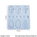 Light blue silicone mold for water drop resin earrings measuring 13x12cm for DIY jewelry - Style 7 / Translucent White