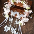 Fairy flower headband set with butterfly tassel earrings for bridal hair styling - New Wreath + Earrings Set 1