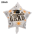 18-inch star-shaped graduation foil balloon with Congrats Grad print and mortarboard icon - 18 Inch Graduation White Star Balloon