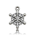 Silver snowflake pendant in zinc alloy with intricate geometric details and hanging ring - Snowflake Type B