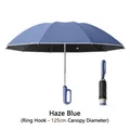 Mist blue automatic inverted umbrella with 125cm canopy and ring buckle handle - 27 Inch / 125cm Diameter / Haze Blue