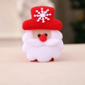 Luminous Santa Claus brooch made of soft felt with white snowflake patterns on red hat - Red Glowing Santa