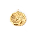 Pendente a conchiglia dorata in acciaio inossidabile per collane DIY marine - Spirale rotonda