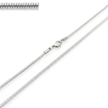 2mm silver stainless steel snake bone chain necklace with lobster clasp, 500mm length - 2mm-50cm (KN203753-Z) / Steel