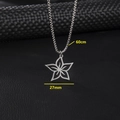 Silver hollow flower pendant necklace in stainless steel with 60cm snake chain - Hollow Floral Style / Silver