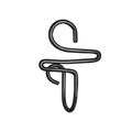 Minimalist black stainless steel fake nose ring with irregular twisted geometric wire design - Style 7 Black
