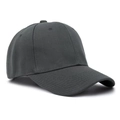 Classic charcoal grey cotton twill baseball cap with six-panel design and curved brim - Dark Gray