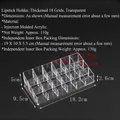 Transparenter Lippenstift-Organizer aus Acryl mit 18 Fächern und Maßen im Detail - Verdickter 18-Gitter transparenter Lippenstifthalter