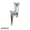 Ballon éclair en aluminium argenté pour décoration de fête, dimensions 36x86cm - Éclair Argenté