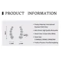 Three-stone Moissanite S925 sterling silver stud earrings in silver finish - Smile Studs Style B (Silver)