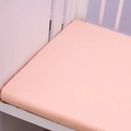 Soft pink cotton fitted crib sheet with a smooth knitted texture for baby mattresses - Medium Orange / 120*60cm