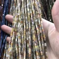Perle rettangolari sfaccettate in agata naturale 2x4mm con texture marmorizzate della terra - Agata Pazza