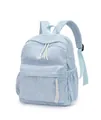 Light blue corduroy backpack with spacious pockets and adjustable straps in a minimalist style - Small / Light Blue
