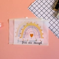 Translucent EVA eyelash storage bag featuring rainbow prints and You are enough text - Pattern 7-You are enough Rainbow