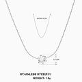 Collana in acciaio inossidabile argento con ciondolo in zircone da 0,7 cm a sei griffe - Collana a 6 griffe color acciaio / Color Acciaio