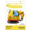 Construction excavator foil balloon for kids party decor yellow 75x63cm 1PC pack - Excavator