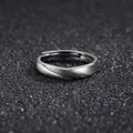 Men's minimalist cross open ring with brushed matte and polished silver finish - Island-Cross Brushed