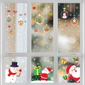 Christmas window stickers set featuring Santa, snowman and snowflakes for festive glass decor - Set BQ002-4-8-27