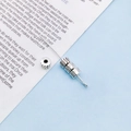 Antique silver plated cylinder beads with vertical grooves for DIY jewelry making - Round Vertical Textured Spacer Bead (16359) / 1 Piece/Pack (3x5mm) / Antique Silver