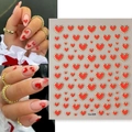 Adesivi per unghie 3D cuori rossi con punti dorati a rilievo modello Co-329 - Stile Cuore a Punti 3D Oro Rosso (CO-329)