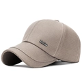 Men's khaki plaid sport baseball cap with metallic Vashion logo and curved brim - Adjustable / Checkered Beige (V Logo)