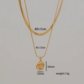Conjunto de collares dorados en capas con colgante de rosa y cadena de serpiente fina - Estilo de Rosa en Relieve Dorado (3-7)