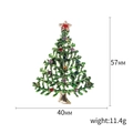 Sparkling green enamel Christmas tree brooch with colorful rhinestones, 57mm x 40mm - Green Enamel Colorful Stone Style (Christmas Tree 16)