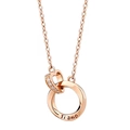 Collar de anillo Mobius oro rosa con corazón de diamantes y grabado Ti amo - Tiamo Oro Rosa